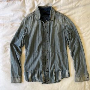 Diesel distressed button down flannel shirt